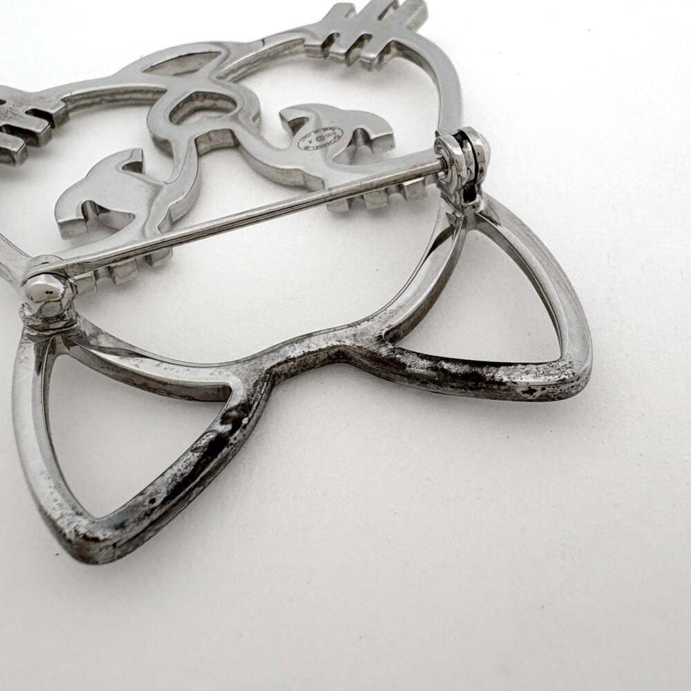 CHANEL Silver Logo Brooch - Picture 4 of 7